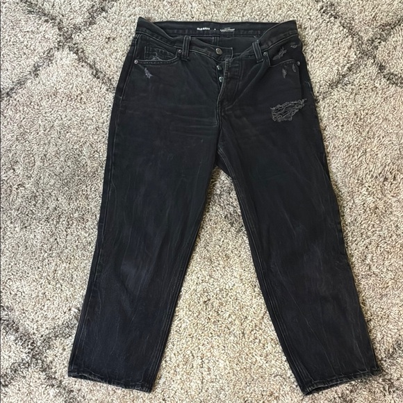 Old Navy Slouchy Straight High-Rise Black Relaxed Jeans Classic Style - Picture 1 of 4